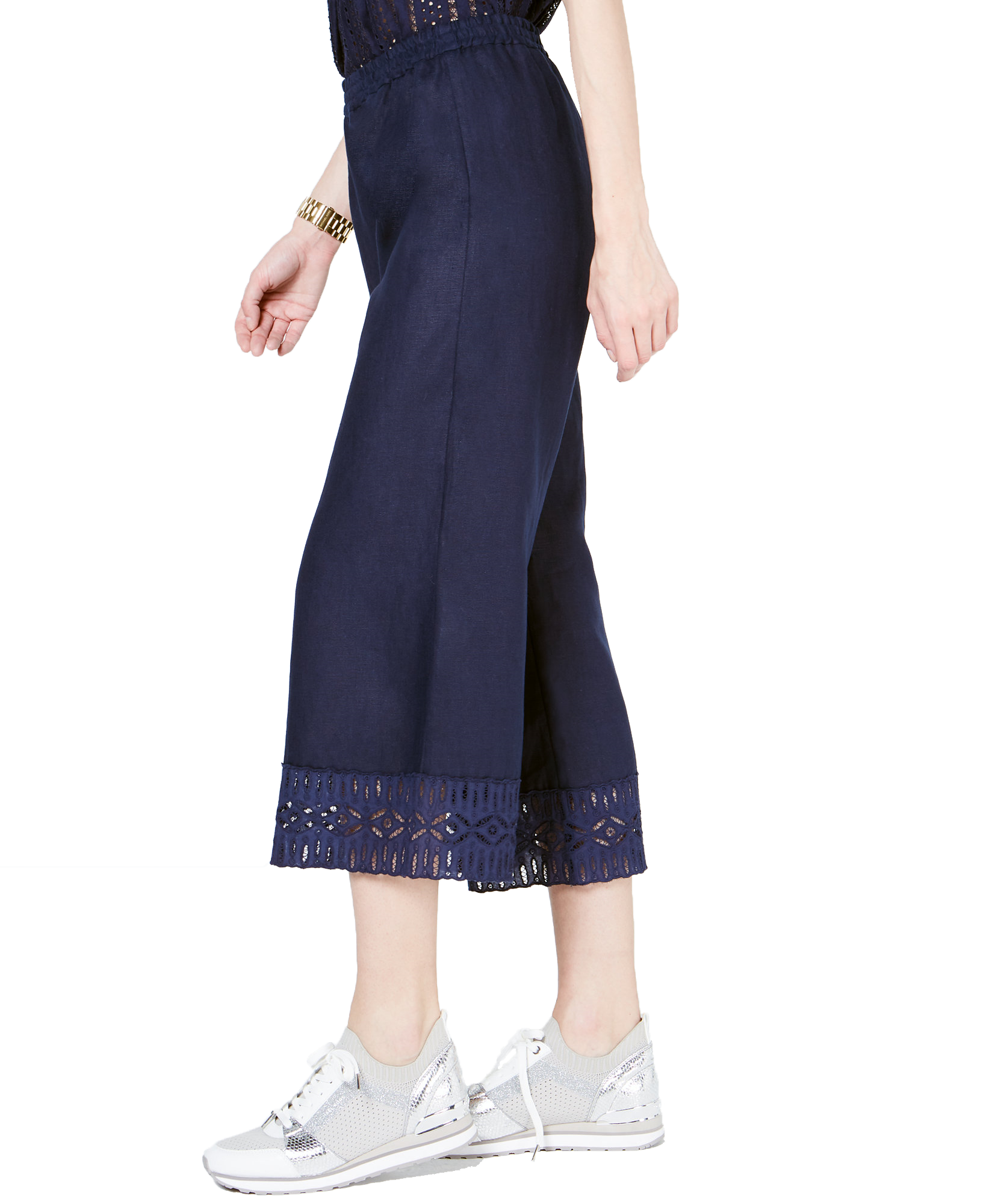 MICHAEL Michael Kors Women Lace Trim Cropped Pants