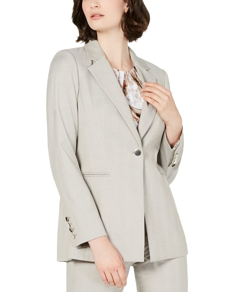 Calvin Klein Women Notched Lapel Single Button Blazer