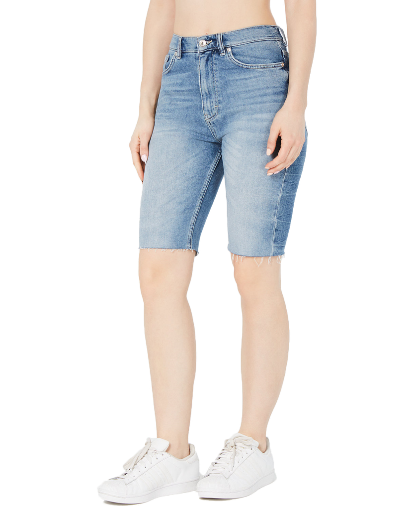 Superdry Women Kari Longline Denim Shorts Coastline Blue