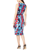 INC International Concepts Women Petite Patchwork Wrap Midi Dress