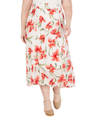 JM Collection Women Plus Floral Print A Line Skirt Vintage Orchid