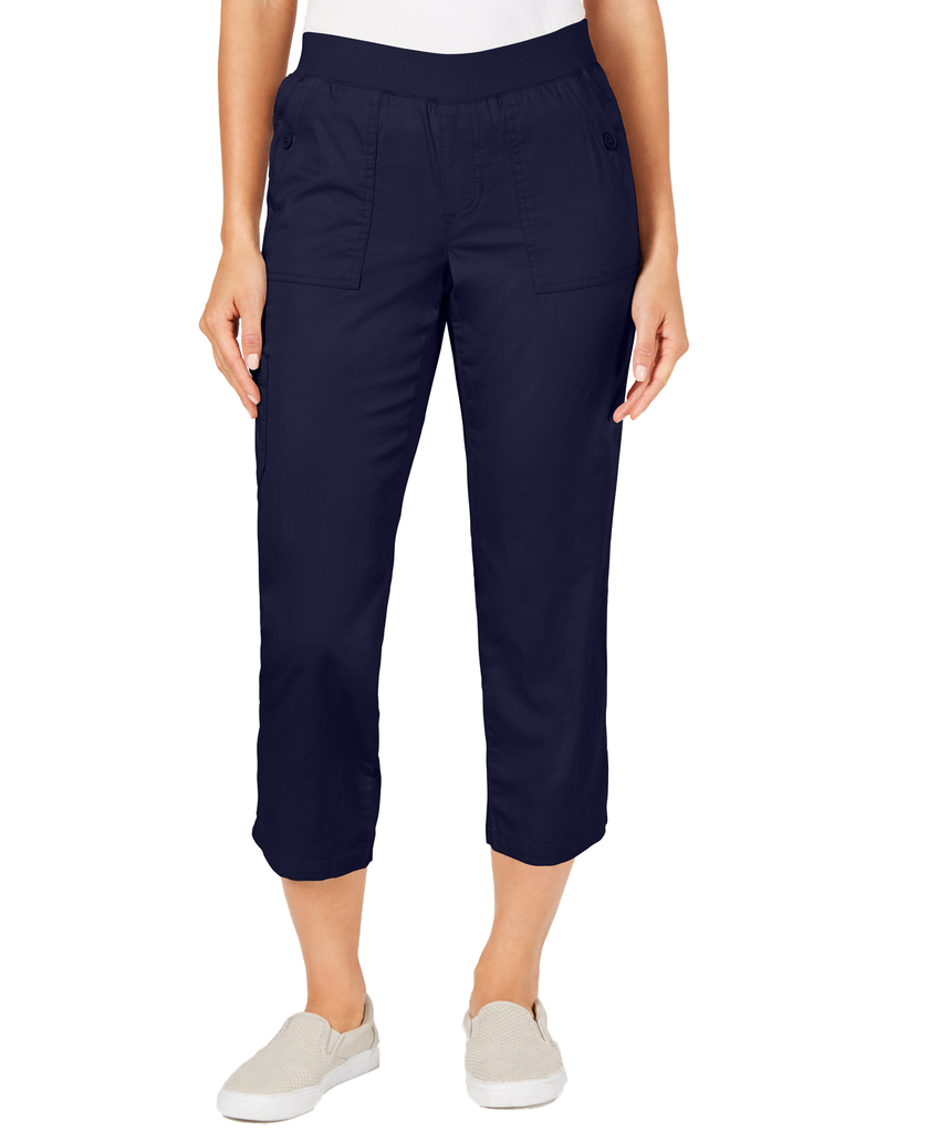 Style & Co Women Pull On Utility Capris Industrial Blue