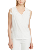 Lauren Ralph Lauren Women Ruche Paneled Top White