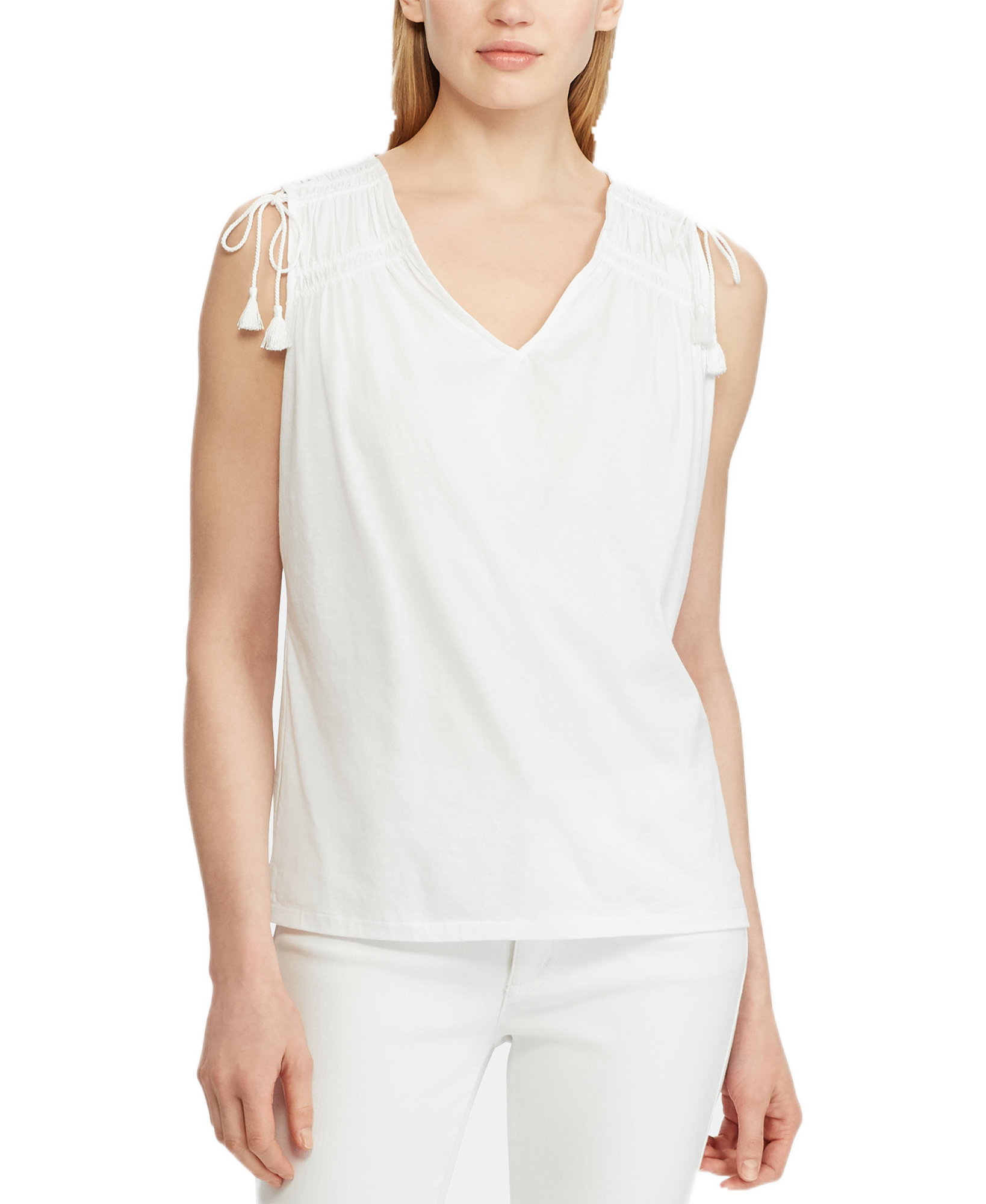 Lauren Ralph Lauren Women Ruche Paneled Top White