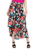 Thalia Sodi Women Printed Wrapped Ruffle Skirt Floral
