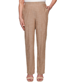 Alfred Dunner Women Petite Santa Fe Pull On Pants Coconut