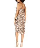 Monteau Women Petite Ruched Snake Embossed Dress