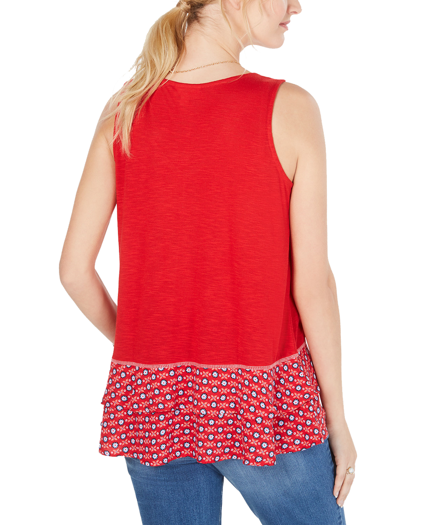 Style & Co Women Ruffled Hem Sleeveless Top