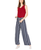 INC International Concepts Women Lace Up Top Real Red
