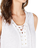 INC International Concepts Women Lace Up Top