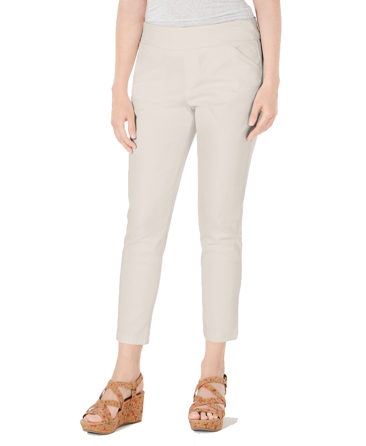 Style & Co Women Pull On Slant Pocket Ankle Pants Stonewall