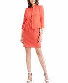 Anne Klein Women 3 4 Sleeve Stand Collar Jacket