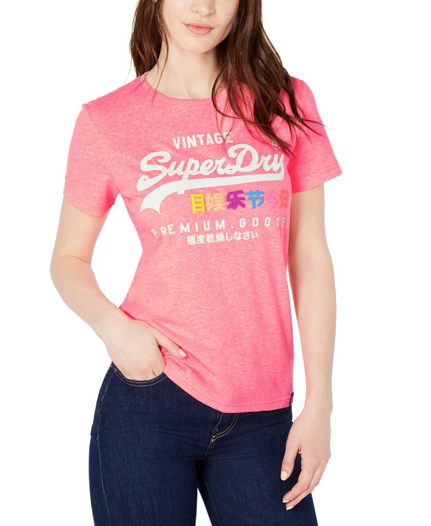 Superdry Women Cotton Premium Goods Graphic T Shirt