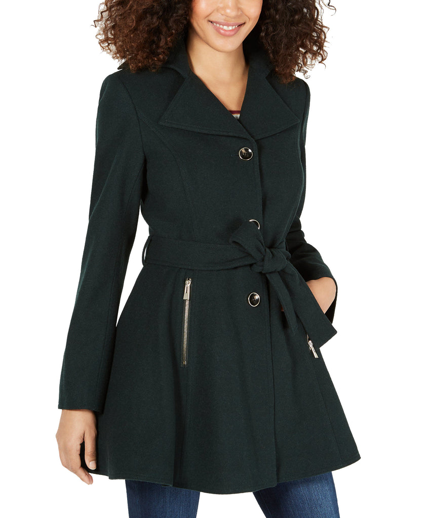 INC International Concepts Women Skirted Walker Coat Cactus