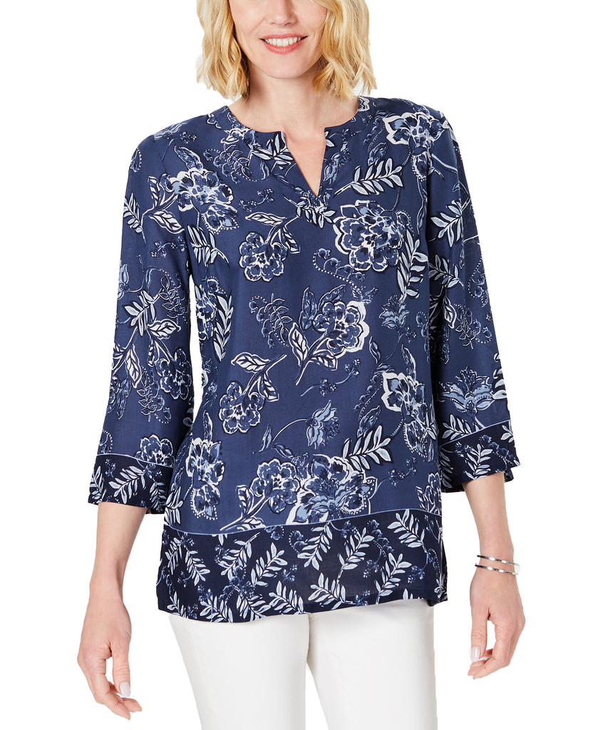 Charter Club Women Floral Print Tunic