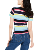 Planet Gold Women Striped V Neck Top