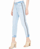 Rewash Women Ripped Herringbone Contrast Skinny Jeans
