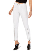 Hue Women Extreme Zip Hem Denim Leggings White