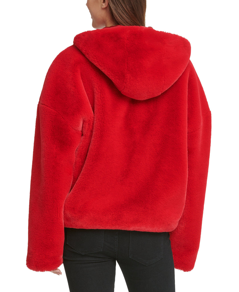 DKNY Women Hooded Faux Fur Jacket