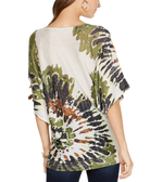 INC International Concepts Women Petite Tie Dyed Metallic Sweater