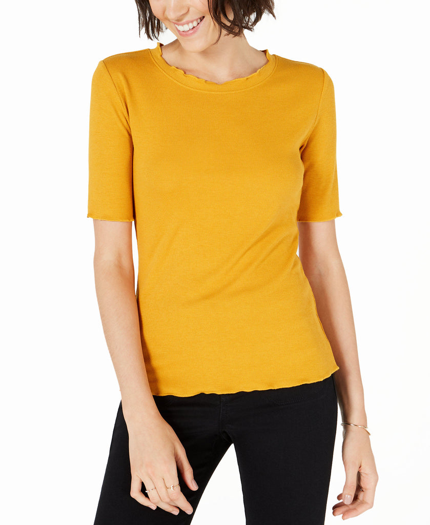 Maison Jules Women Crewneck Elbow Sleeve Top Golden Poppy