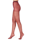 INC International Concepts Women Swiss Dot Tights Burgundy