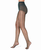 INC International Concepts Women Green Windowpane Tights Green