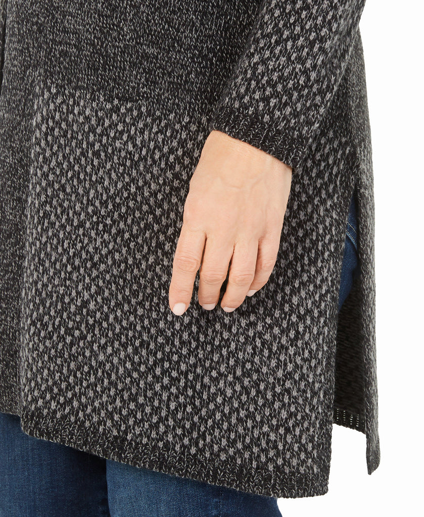 Karen Scott Women Plus Patterned Border Cardigan Sweater