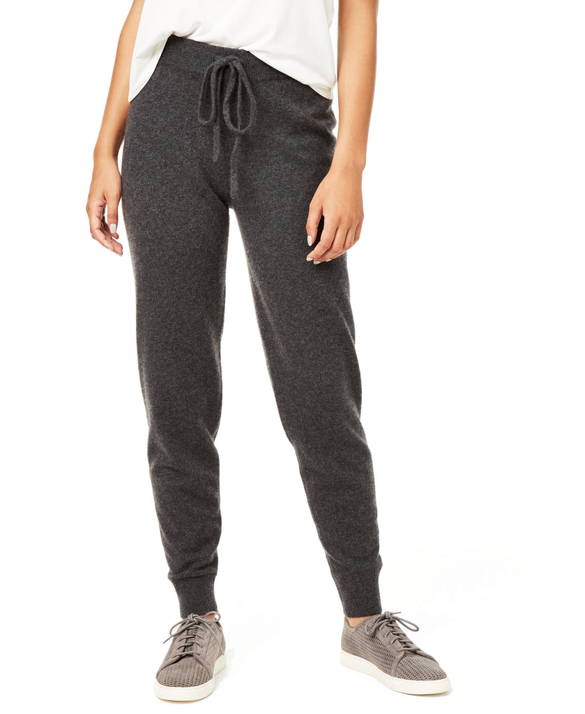 Charter Club Women Petite Cashmere Jogger Pants Mid Grey Heather