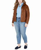 Kenneth Cole Women Plus Faux Leather Jacket