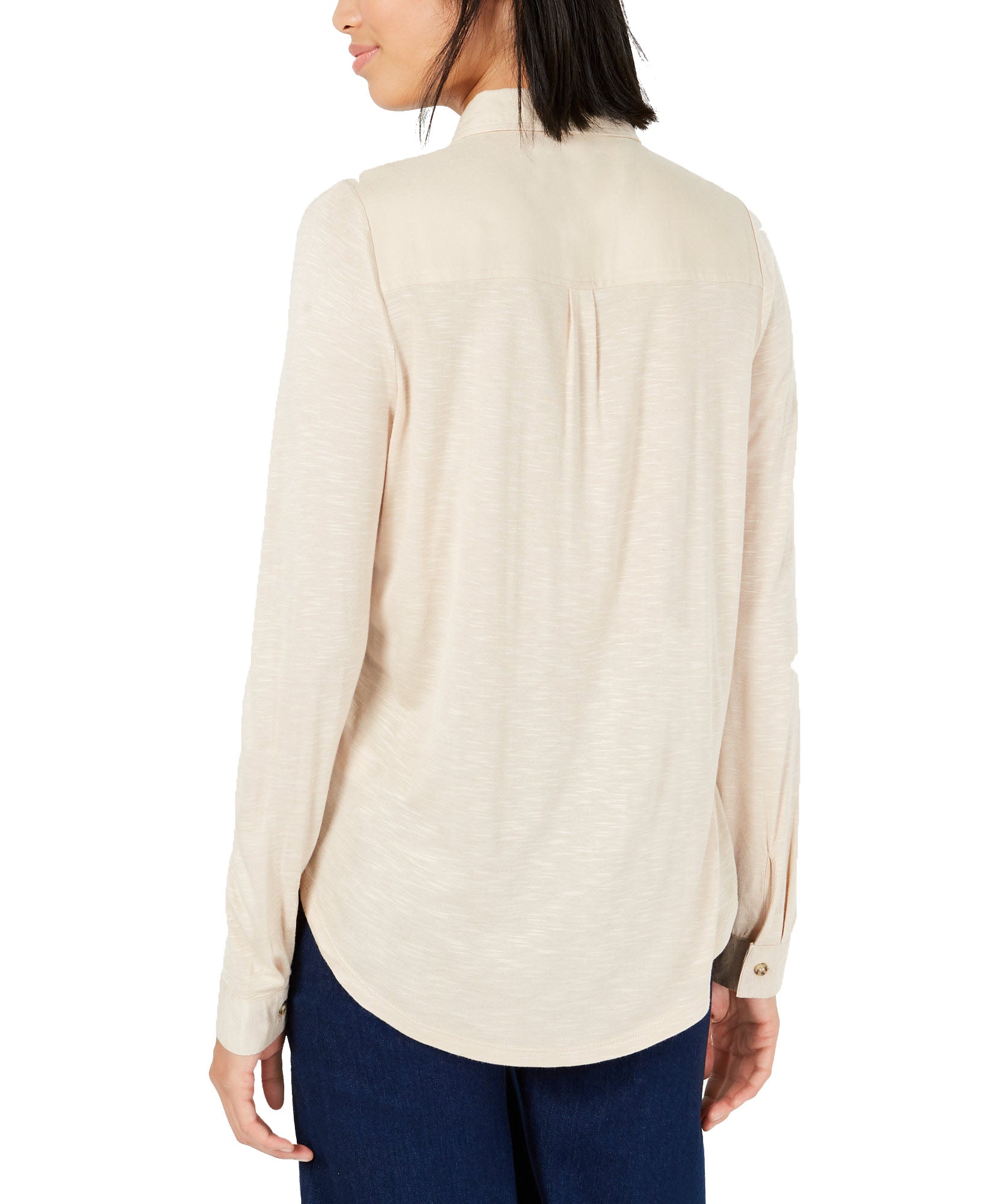Ultra Flirt Women Mixed Media Utility Shirt