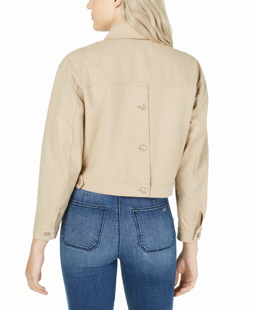 OAT Women Cotton Cropped Button Front Jacket