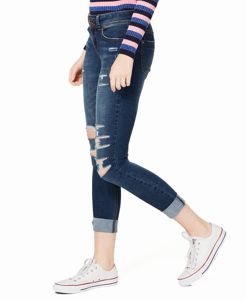 Indigo Rein Women Ripped Cuffed Skinny Jeans