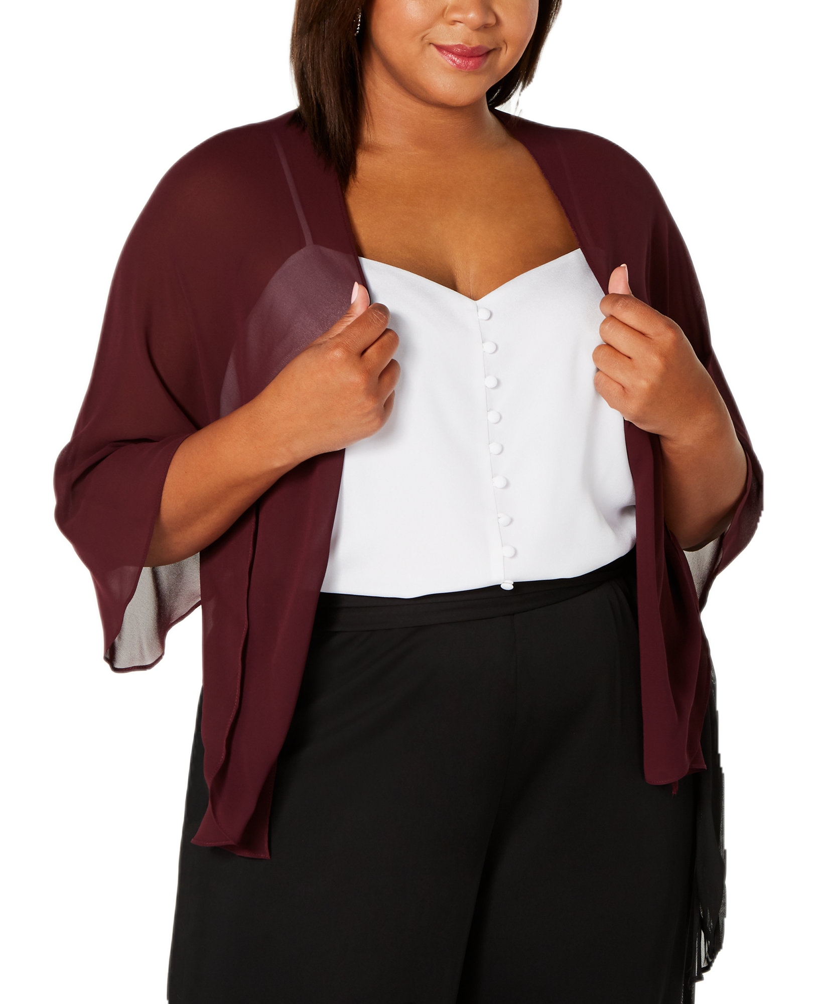 SL Fashions Women Plus Multi Wear Shawl Fig