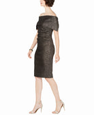 Vince Camuto Women Off The Shoulder Metallic Dress