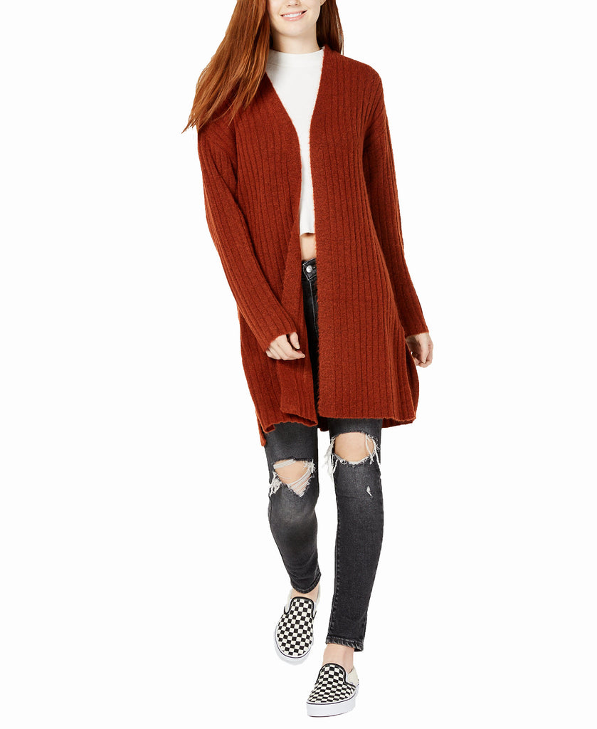 Hooked Up by IOT Women Cozy Rib Knit Cardigan Pumpkin Spice