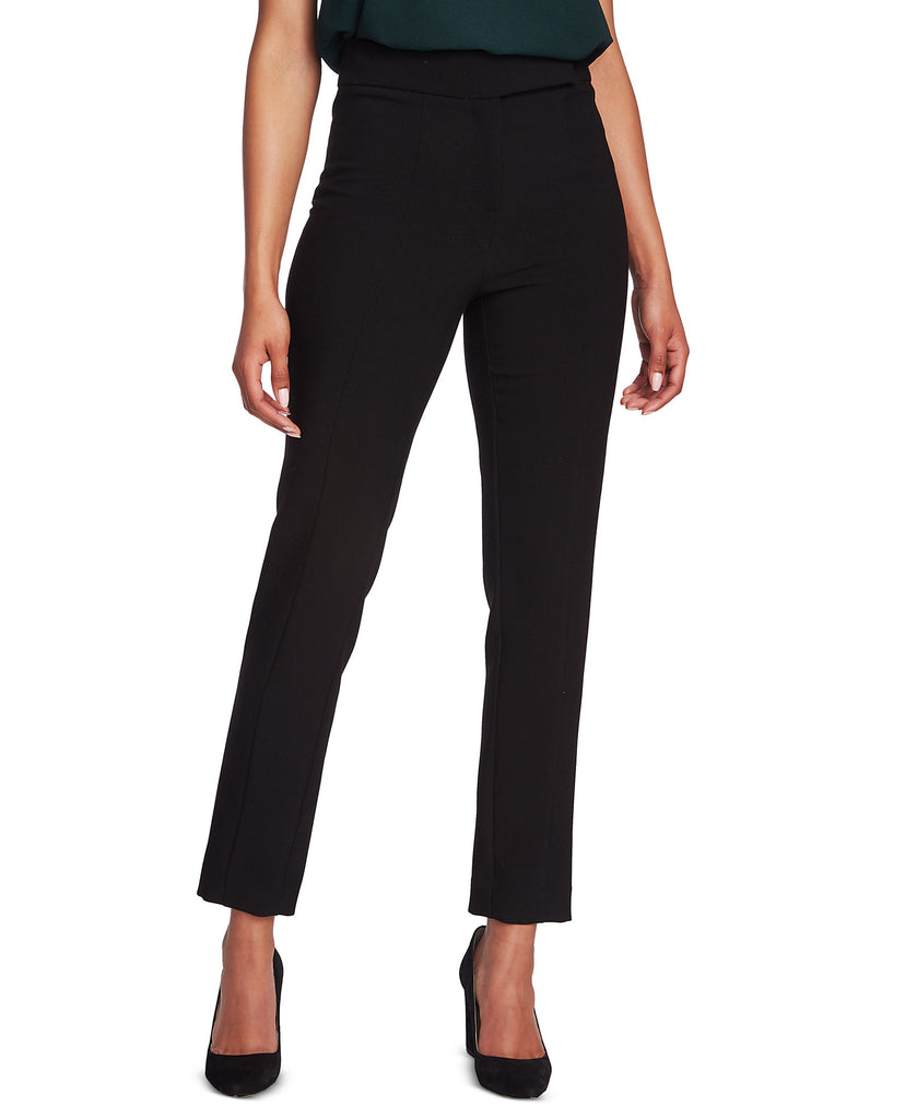 1.STATE Women Seamed Flat Front Ankle Pants Rich Black