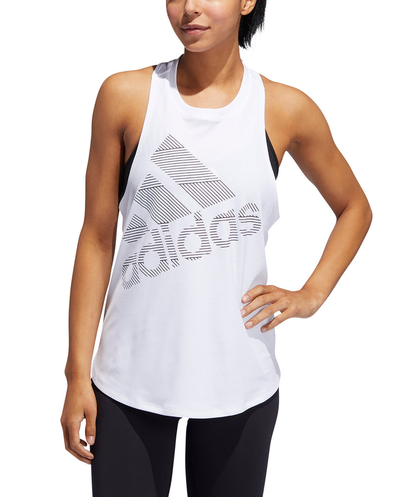 adidas Women Logo Racerback Tank Top White