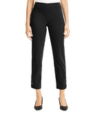 JM Collection Women Tummy Control Ankle Pants Deep Black