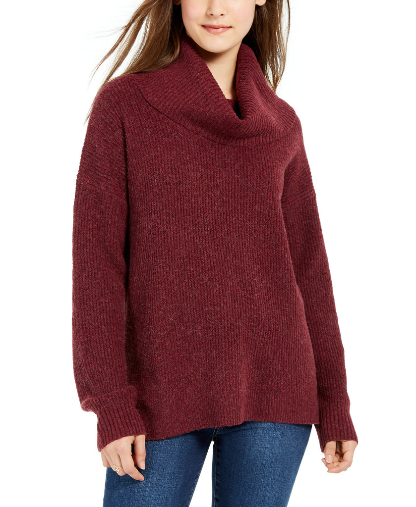 Hippie Rose Juniors Turtleneck Sweater Zinfandel