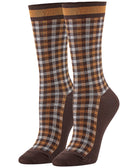 Hue Women Plaid Check Socks Espresso