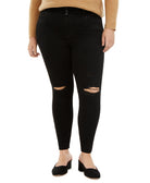 Celebrity Pink Women Plus Trendy Tripple Button Ripped Skinny Jean Congo