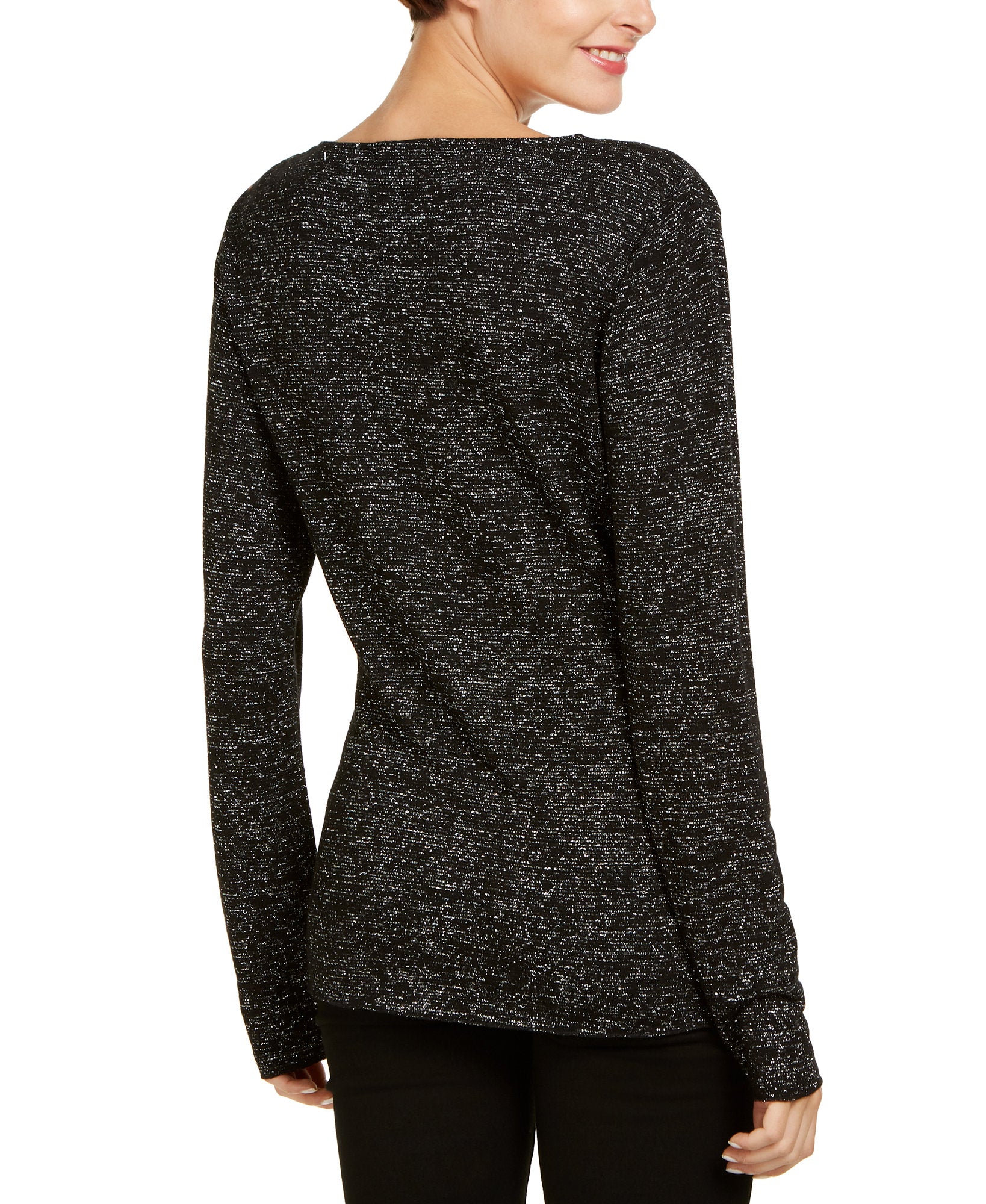 INC International Concepts Women Shiny Knit Top