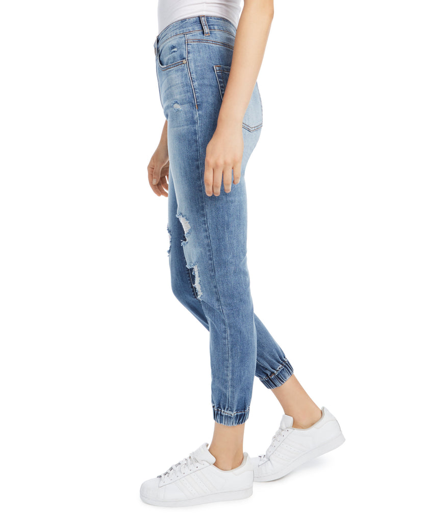 Dollhouse Juniors Ripped Jogger Jeans