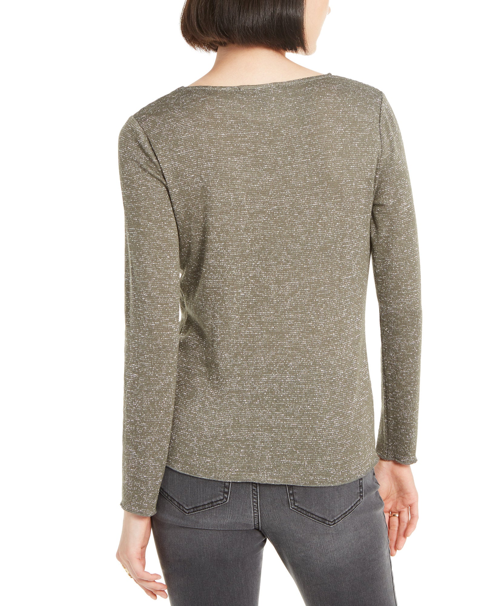 INC International Concepts Women Shiny Knit Top