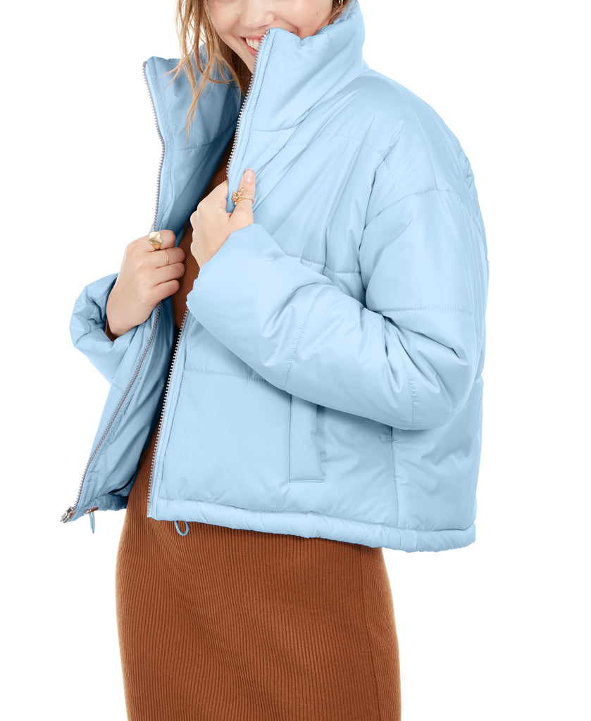 Celebrity Pink Women Cropped Puffer Coat Powder Blue