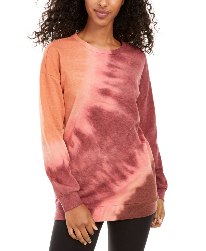 Ultra Flirt Women Tie Dye Tunic Sweatshirt Rust Tie Dye