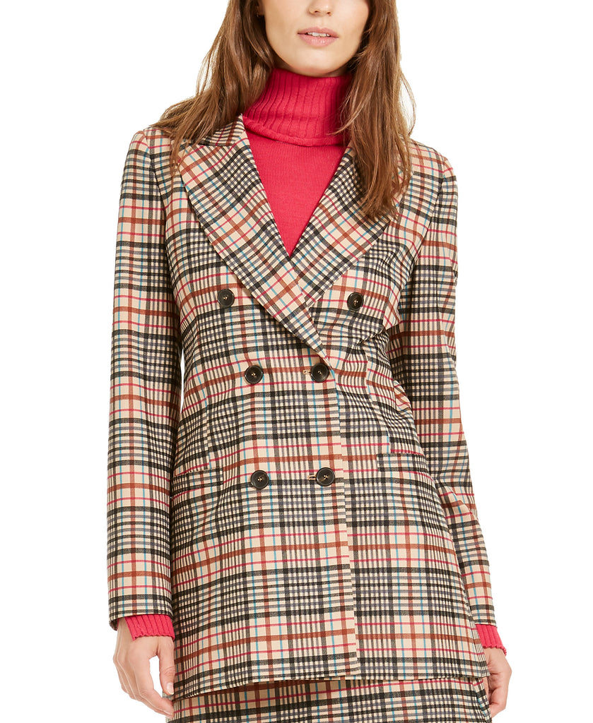 Marella-Women-Biagio-Plaid-Double-Breasted-Topper-Jacket