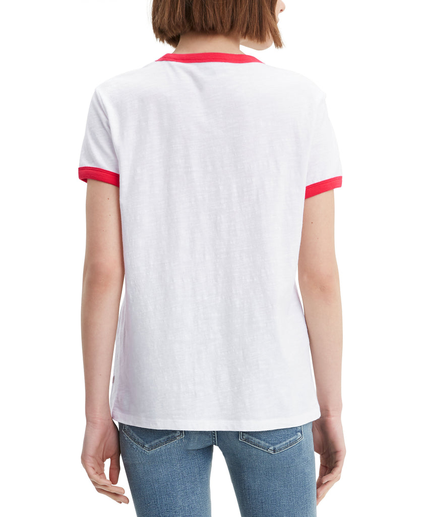 Levis Women Cotton Logo Ringer T Shirt