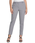 DKNY Women Houndstooth Plaid Essex Ankle Pant Black Multi